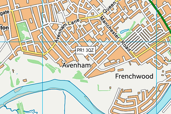 PR1 3QZ map - OS VectorMap District (Ordnance Survey)