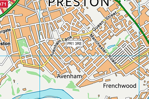 PR1 3RE map - OS VectorMap District (Ordnance Survey)