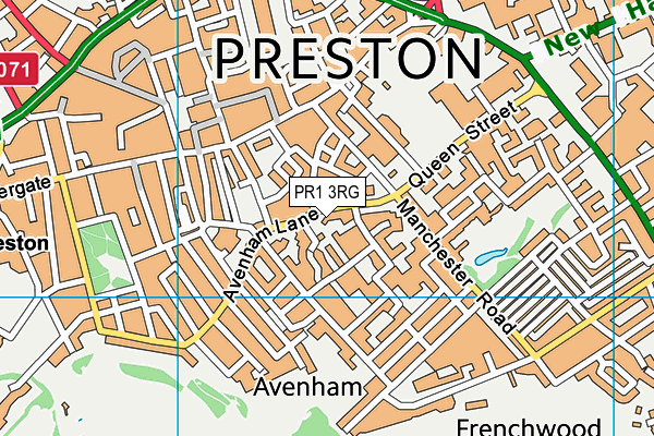 PR1 3RG map - OS VectorMap District (Ordnance Survey)