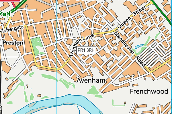 PR1 3RH map - OS VectorMap District (Ordnance Survey)
