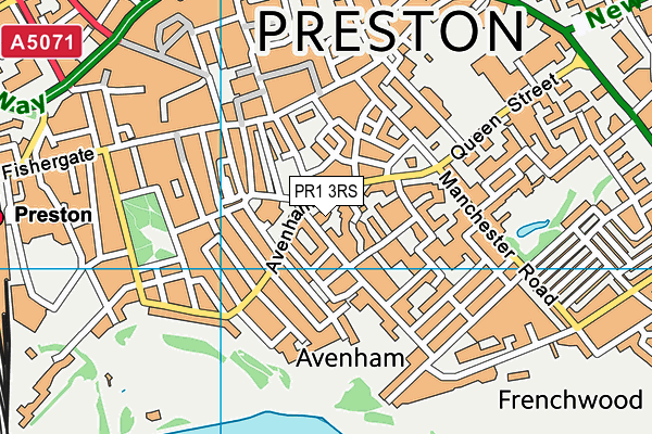 PR1 3RS map - OS VectorMap District (Ordnance Survey)