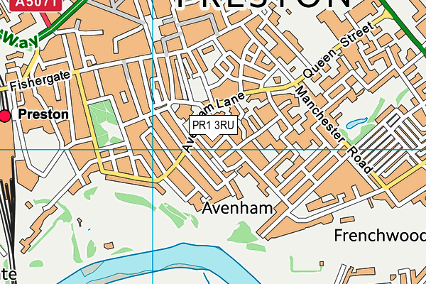 PR1 3RU map - OS VectorMap District (Ordnance Survey)