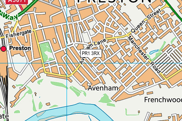 PR1 3RX map - OS VectorMap District (Ordnance Survey)