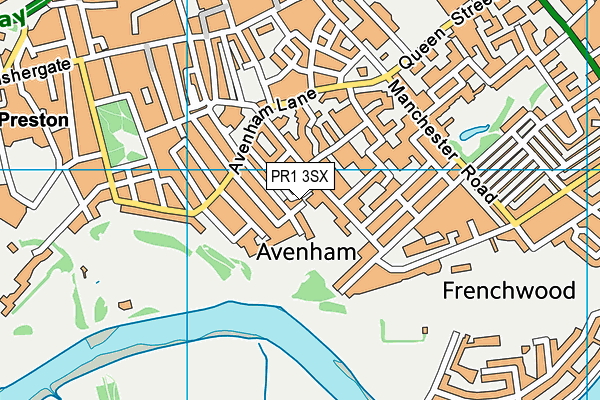 PR1 3SX map - OS VectorMap District (Ordnance Survey)