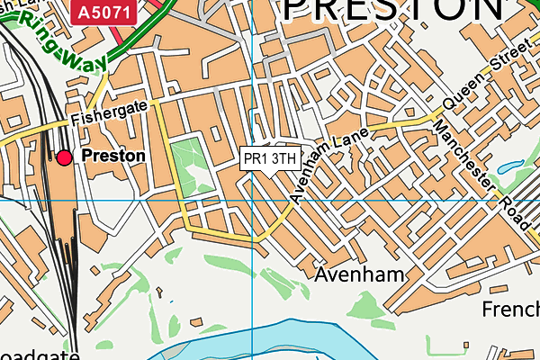 PR1 3TH map - OS VectorMap District (Ordnance Survey)