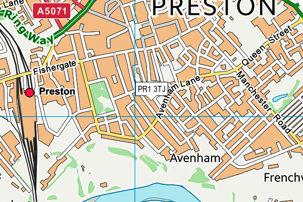 PR1 3TJ map - OS VectorMap District (Ordnance Survey)