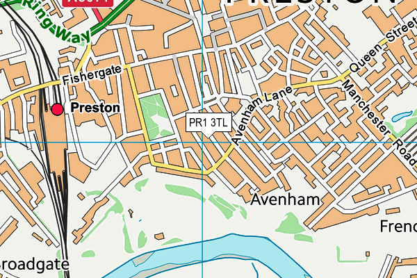 PR1 3TL map - OS VectorMap District (Ordnance Survey)
