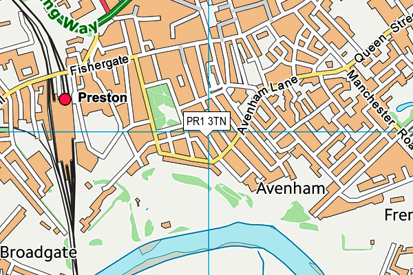 PR1 3TN map - OS VectorMap District (Ordnance Survey)