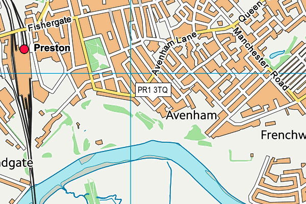 PR1 3TQ map - OS VectorMap District (Ordnance Survey)