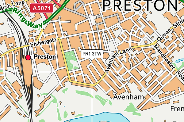 PR1 3TW map - OS VectorMap District (Ordnance Survey)