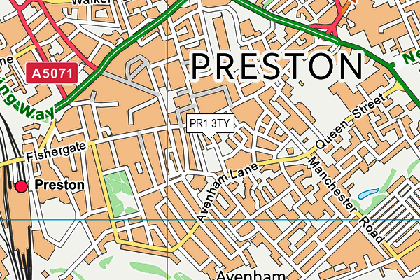 PR1 3TY map - OS VectorMap District (Ordnance Survey)