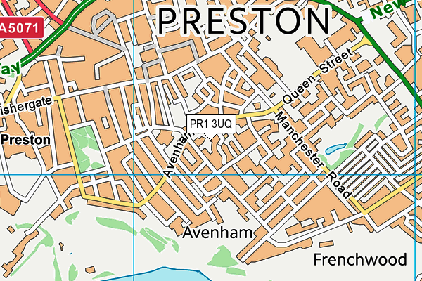PR1 3UQ map - OS VectorMap District (Ordnance Survey)