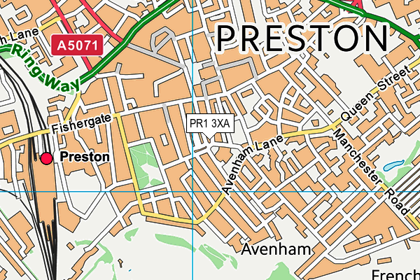 PR1 3XA map - OS VectorMap District (Ordnance Survey)