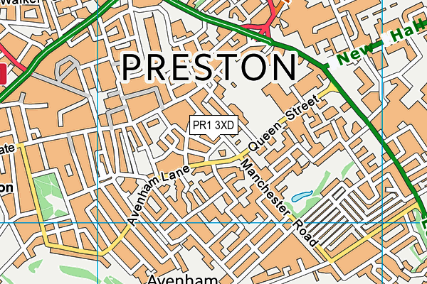 PR1 3XD map - OS VectorMap District (Ordnance Survey)