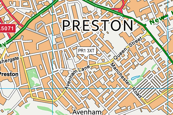 PR1 3XT map - OS VectorMap District (Ordnance Survey)