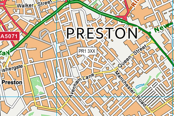 PR1 3XX map - OS VectorMap District (Ordnance Survey)