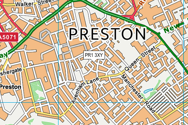 PR1 3XY map - OS VectorMap District (Ordnance Survey)
