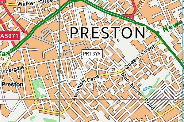 PR1 3YA map - OS VectorMap District (Ordnance Survey)