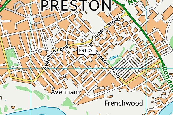 St Augustine's Catholic Primary School, Preston map (PR1 3YJ) - OS VectorMap District (Ordnance Survey)