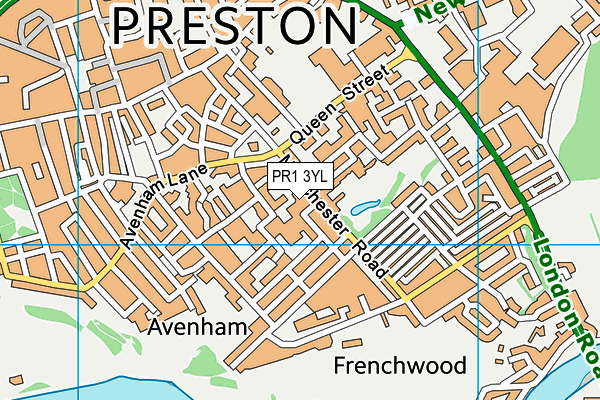 PR1 3YL map - OS VectorMap District (Ordnance Survey)