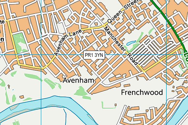PR1 3YN map - OS VectorMap District (Ordnance Survey)