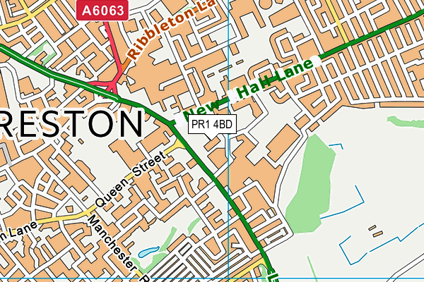 Eden Boys' School, Preston map (PR1 4BD) - OS VectorMap District (Ordnance Survey)