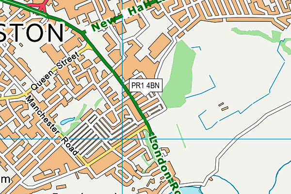 PR1 4BN map - OS VectorMap District (Ordnance Survey)