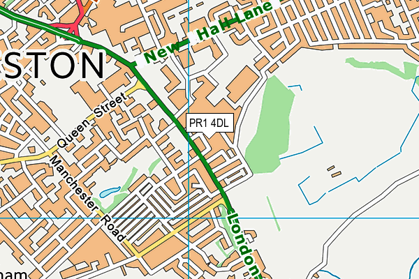 PR1 4DL map - OS VectorMap District (Ordnance Survey)