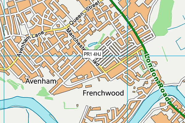 PR1 4HJ map - OS VectorMap District (Ordnance Survey)