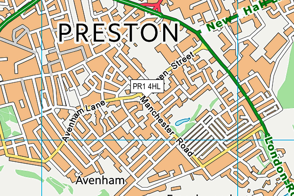 PR1 4HL map - OS VectorMap District (Ordnance Survey)