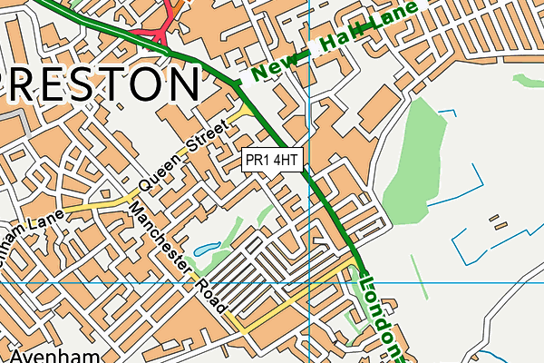 PR1 4HT map - OS VectorMap District (Ordnance Survey)