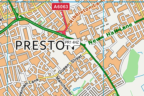PR1 4HZ map - OS VectorMap District (Ordnance Survey)