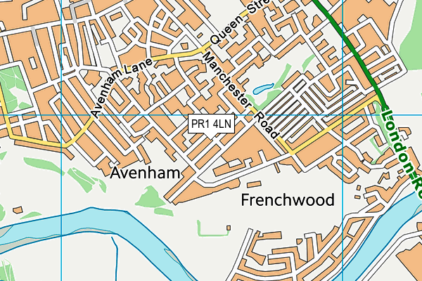 PR1 4LN map - OS VectorMap District (Ordnance Survey)