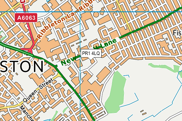 PR1 4LQ map - OS VectorMap District (Ordnance Survey)