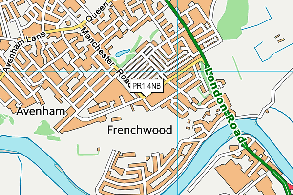 PR1 4NB map - OS VectorMap District (Ordnance Survey)
