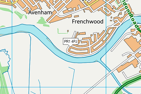 Frenchwood Park map (PR1 4PJ) - OS VectorMap District (Ordnance Survey)