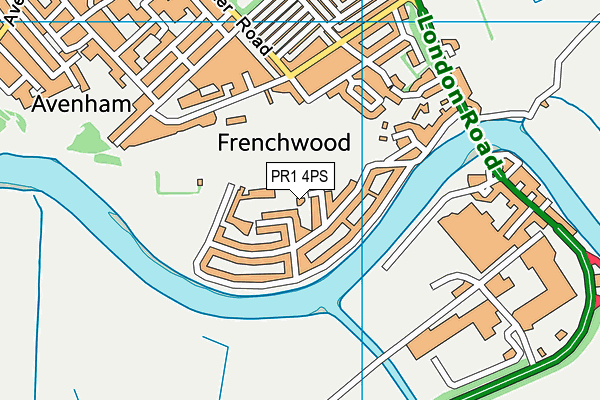PR1 4PS map - OS VectorMap District (Ordnance Survey)