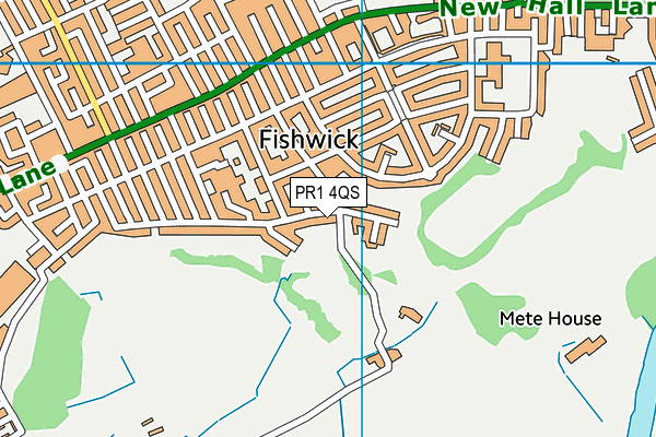 Fishwick View (Closed) map (PR1 4QS) - OS VectorMap District (Ordnance Survey)