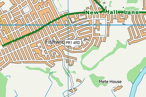 PR1 4RD map - OS VectorMap District (Ordnance Survey)