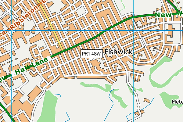 PR1 4SW map - OS VectorMap District (Ordnance Survey)