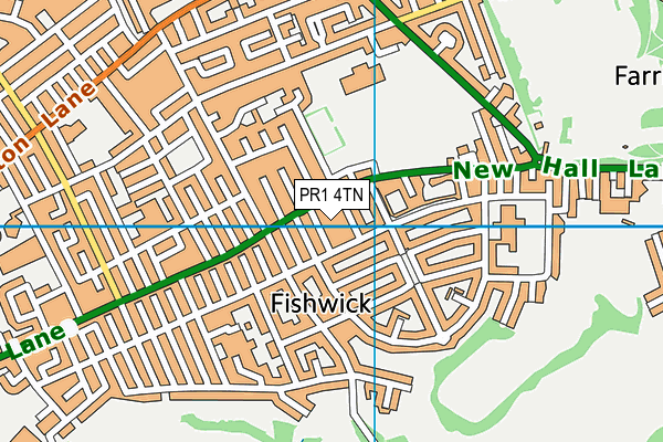 PR1 4TN map - OS VectorMap District (Ordnance Survey)