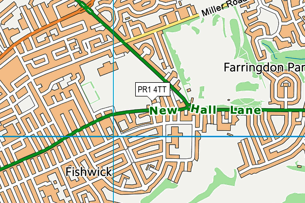 PR1 4TT map - OS VectorMap District (Ordnance Survey)