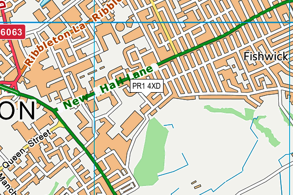 PR1 4XD map - OS VectorMap District (Ordnance Survey)