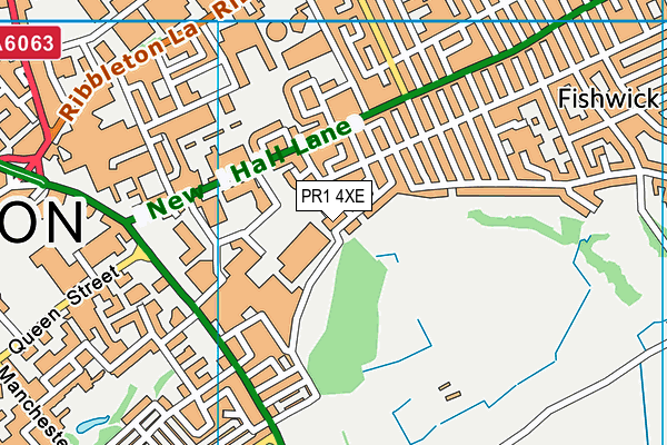 PR1 4XE map - OS VectorMap District (Ordnance Survey)