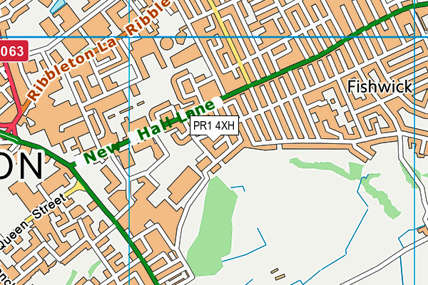 PR1 4XH map - OS VectorMap District (Ordnance Survey)