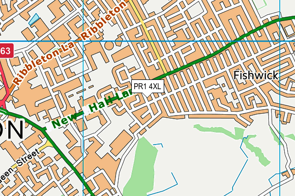PR1 4XL map - OS VectorMap District (Ordnance Survey)