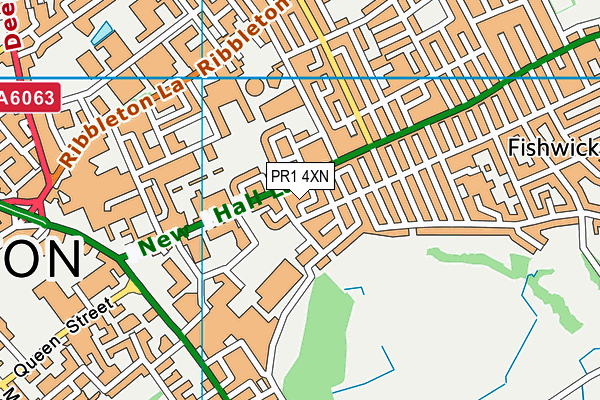 PR1 4XN map - OS VectorMap District (Ordnance Survey)