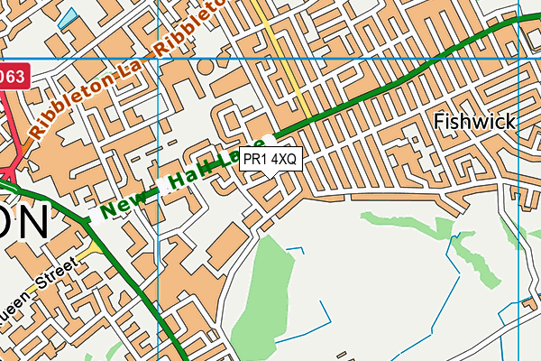 PR1 4XQ map - OS VectorMap District (Ordnance Survey)