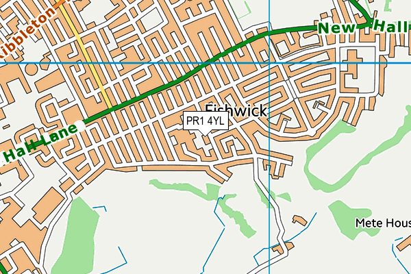 PR1 4YL map - OS VectorMap District (Ordnance Survey)
