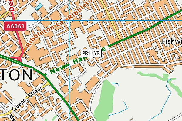 PR1 4YR map - OS VectorMap District (Ordnance Survey)